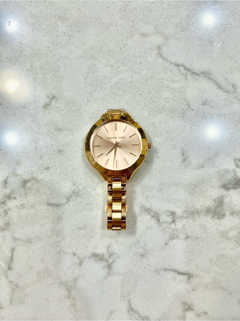 Michael Kors Gold Tone Bracelet Watch with Champagne Dial